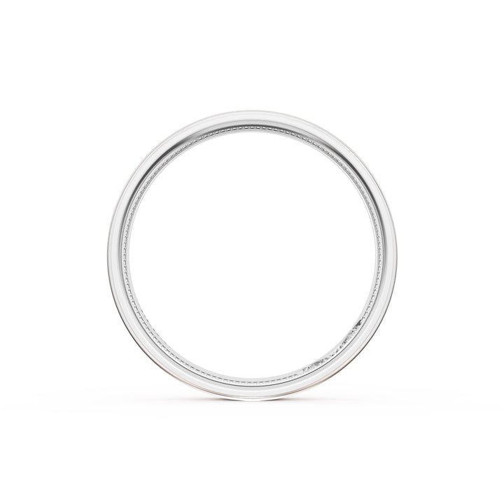 Flat High Polish Finish Wedding Band in Platinum & 18kt Rose Gold