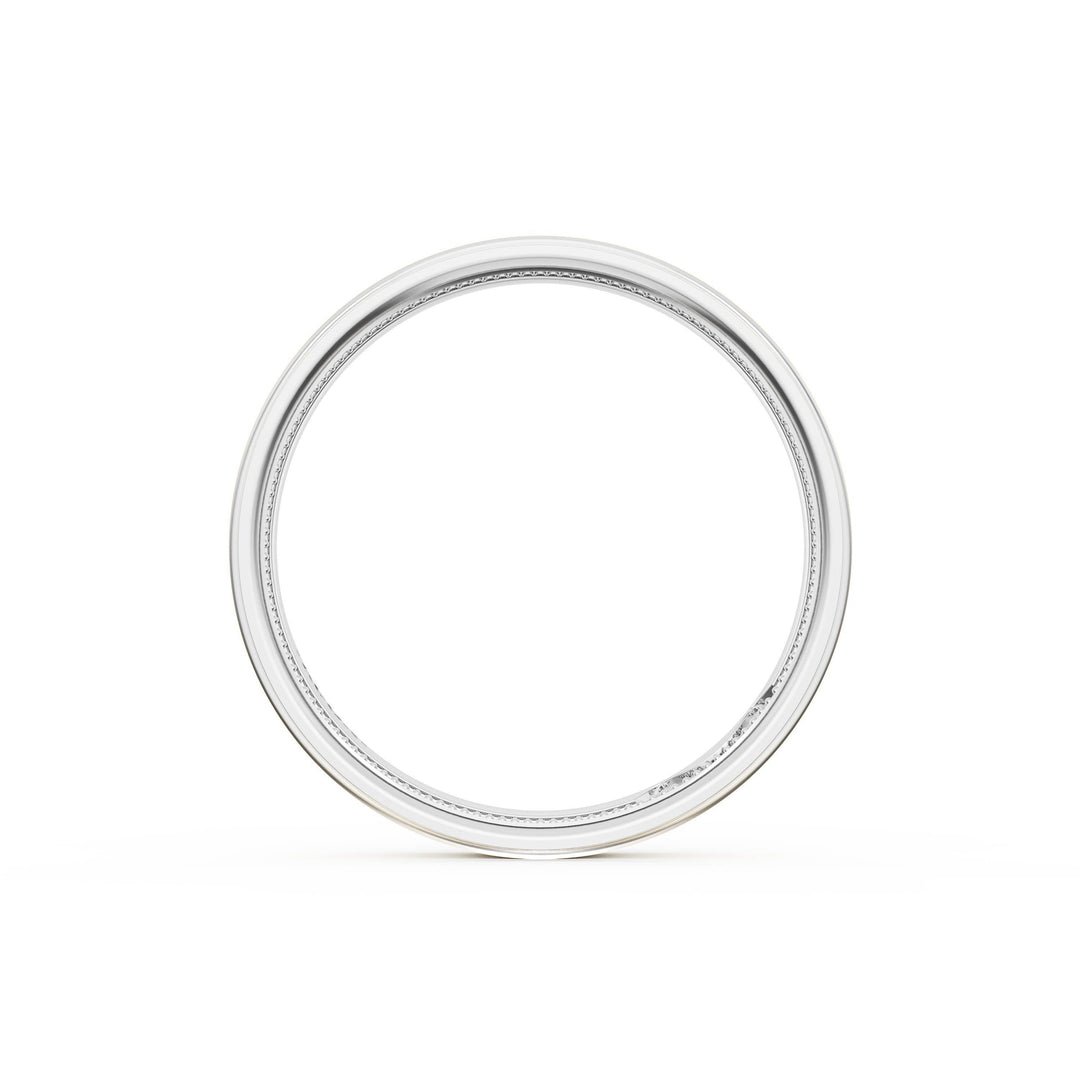 Flat High Polish Finish Wedding Band in Platinum & 18kt Yellow Gold