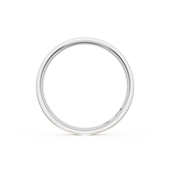 Flat High Polish Finish Wedding Band in Platinum & 18kt Yellow Gold
