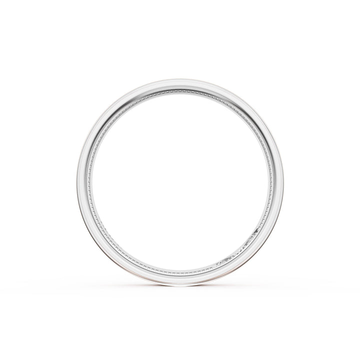Flat Satin Finish Wedding Band in 18kt White Gold & 18kt Rose Gold