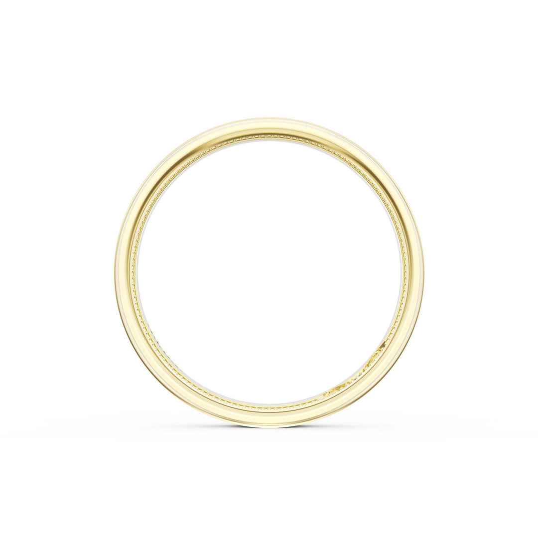 Flat Satin Finish Wedding Band in 18kt Yellow Gold & 18kt White Gold