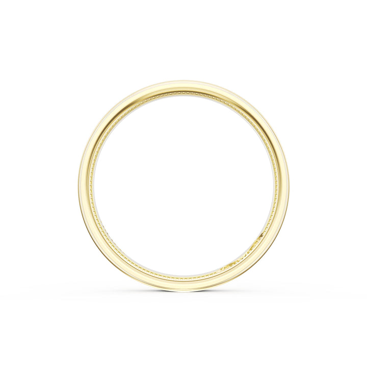 Flat Satin Finish Wedding Band in 18kt Yellow Gold & 18kt White Gold