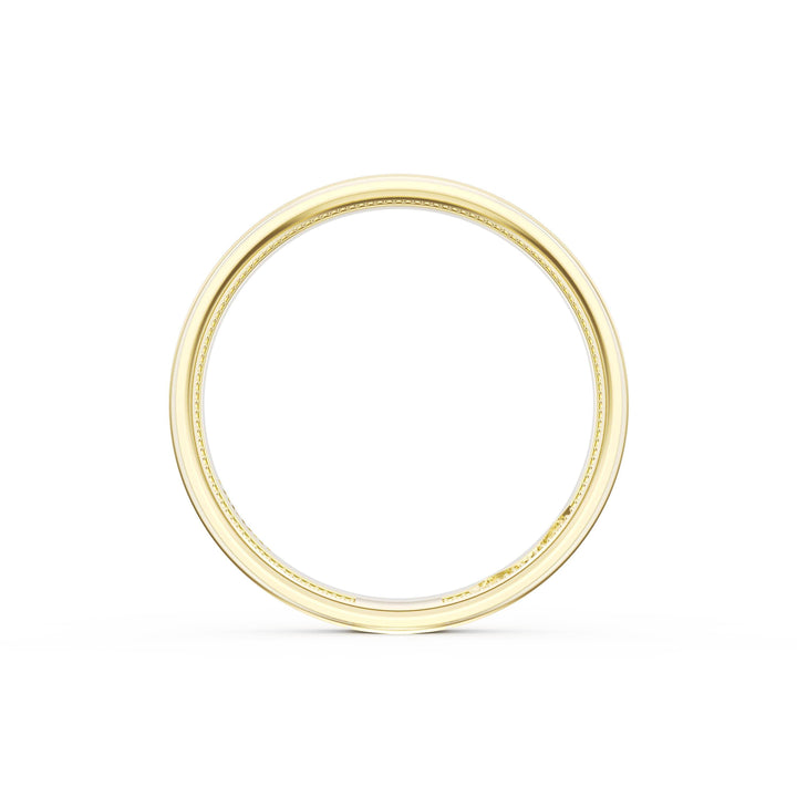 Flat Satin Finish Wedding Band in 18kt Yellow Gold & 18kt White Gold
