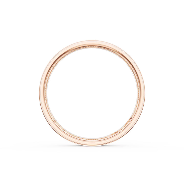 Flat Satin Finish Wedding Band in 18kt Rose Gold & 18kt White Gold