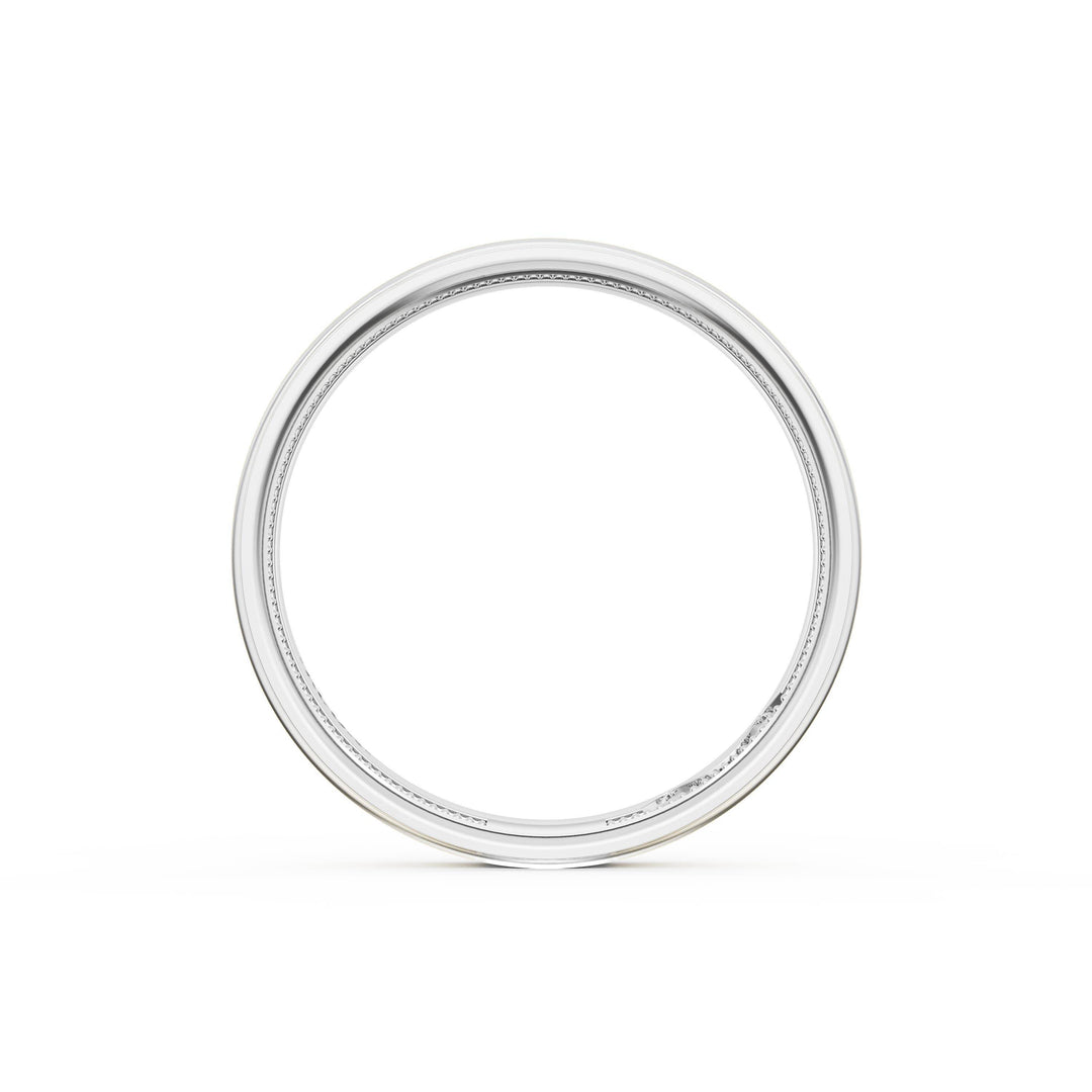 Flat Satin Finish Wedding Band in Platinum & 18kt Yellow Gold