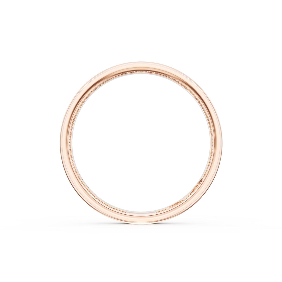 Flat Satin Finish Wedding Band in 18kt Rose Gold & Platinum