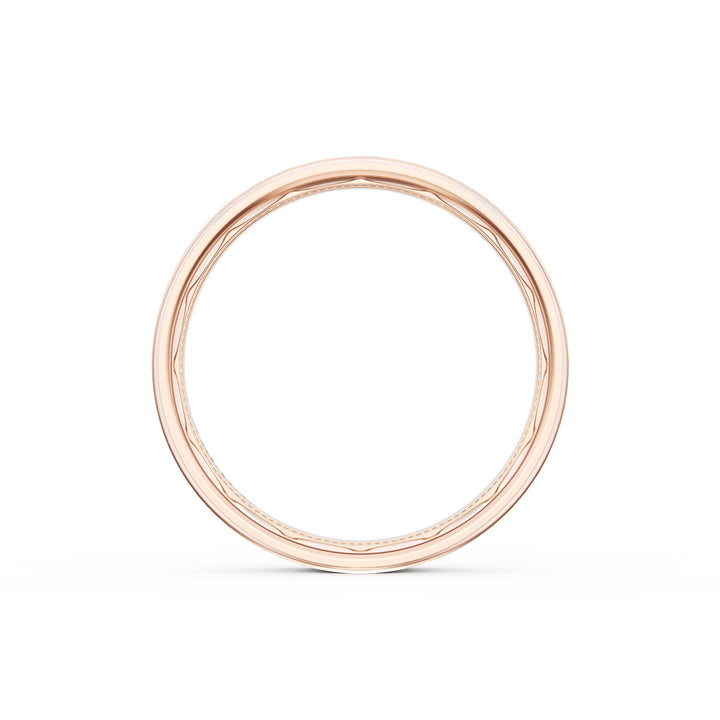Flat Brush Finish Wedding Band in 18kt Rose Gold & 18kt White Gold