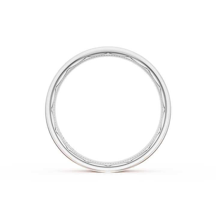 Flat High Polish Finish Wedding Band in 18kt White Gold & 18kt Rose Gold