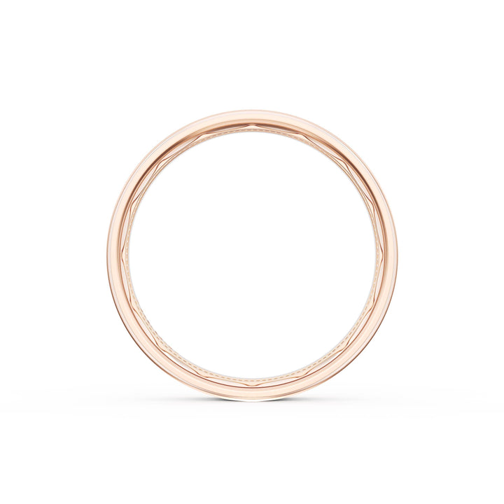 Flat High Polish Finish Wedding Band in 18kt Rose Gold & 18kt White Gold