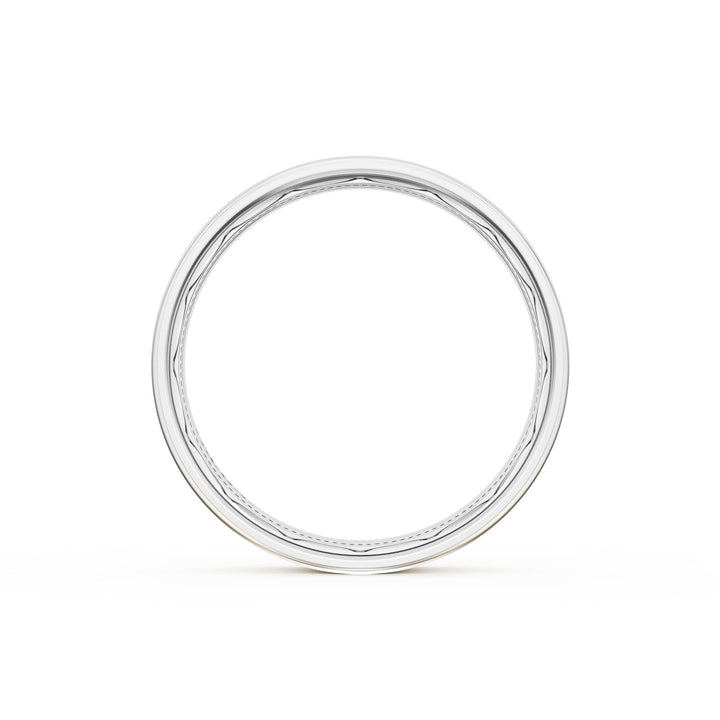 Flat High Polish Finish Wedding Band in Platinum & 18kt Yellow Gold