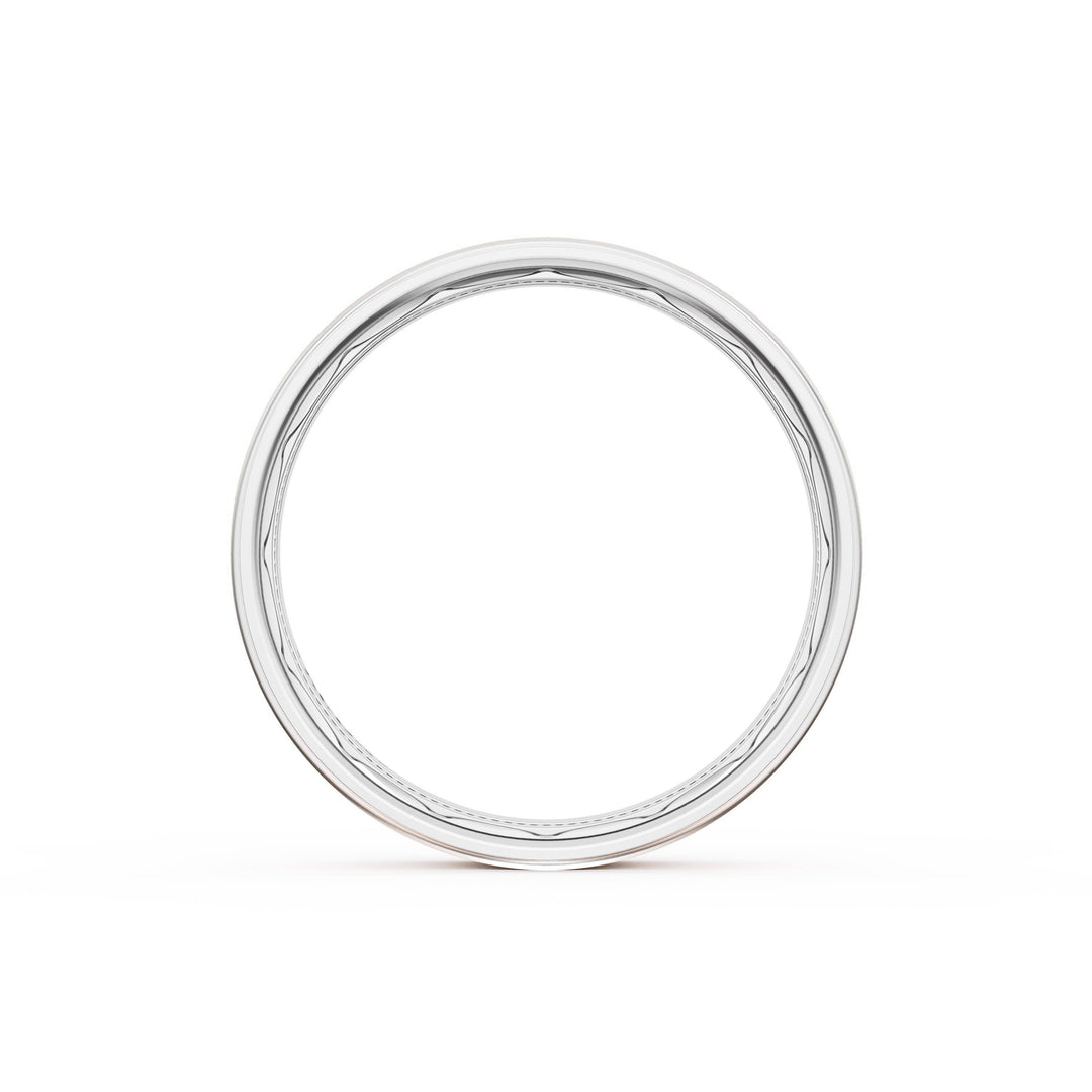 Flat Satin Finish Wedding Band in Platinum & 18kt Rose Gold