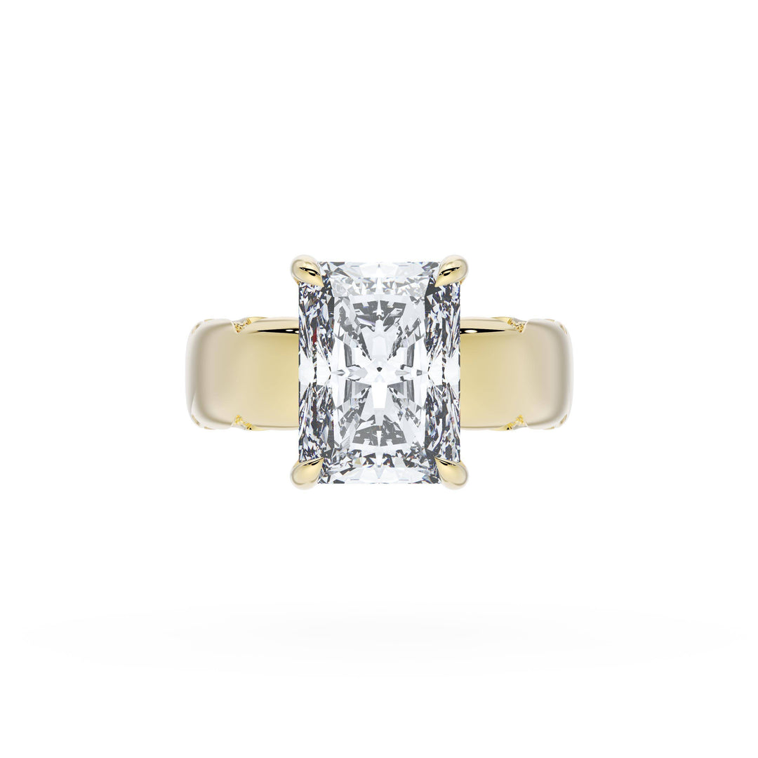 Radiant Solitaire Cigar Band Engagement Ring
