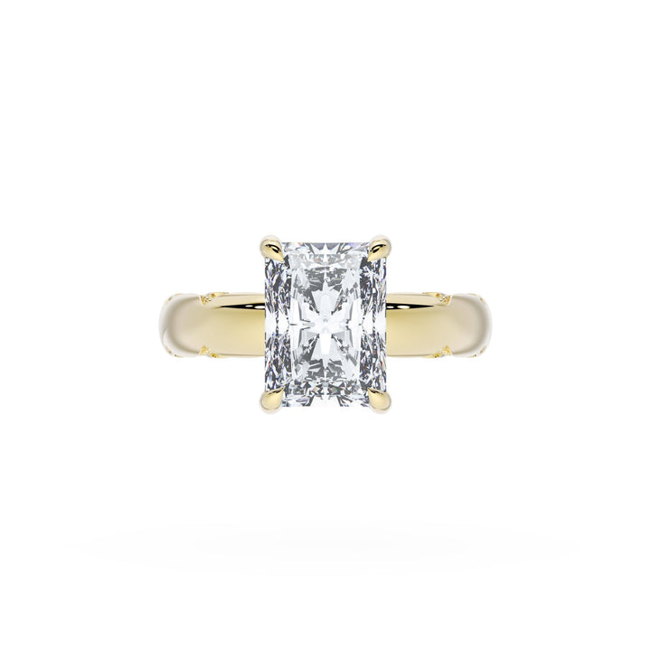 Radiant Solitaire Cigar Band Engagement Ring