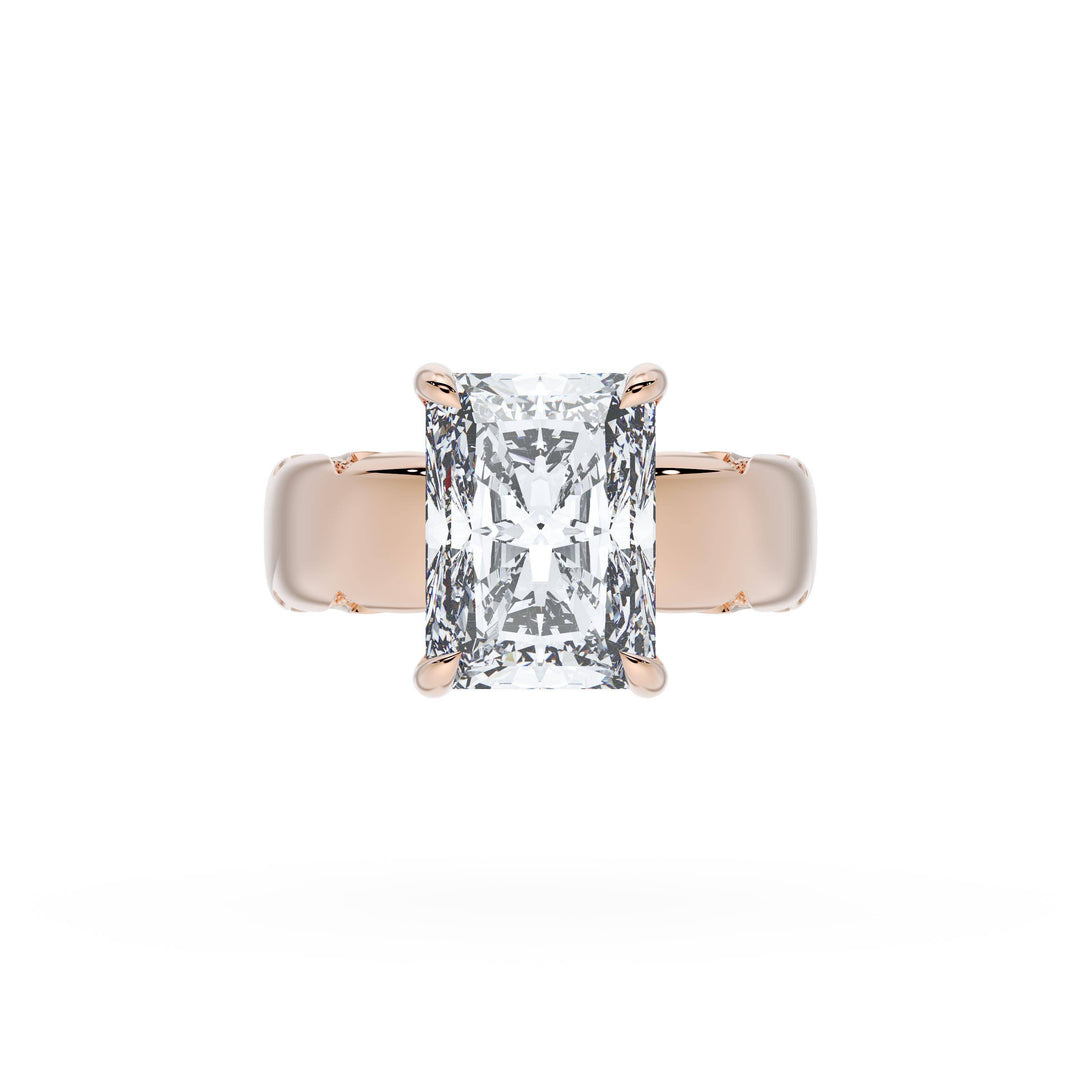 Radiant Solitaire Cigar Band Engagement Ring
