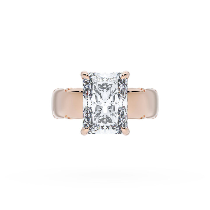 Radiant Solitaire Cigar Band Engagement Ring