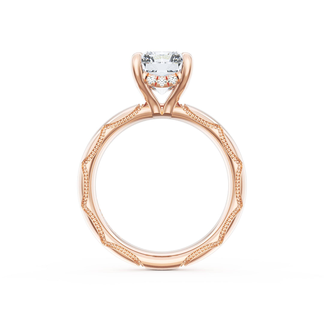 Radiant Solitaire Cigar Band Engagement Ring