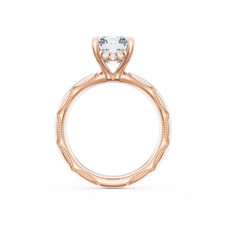 Radiant Solitaire Cigar Band Engagement Ring