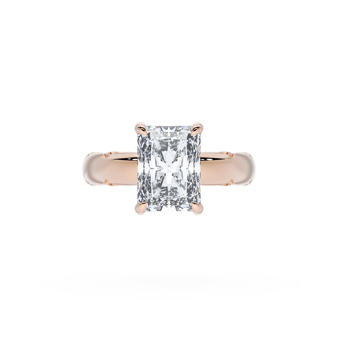 Radiant Solitaire Cigar Band Engagement Ring