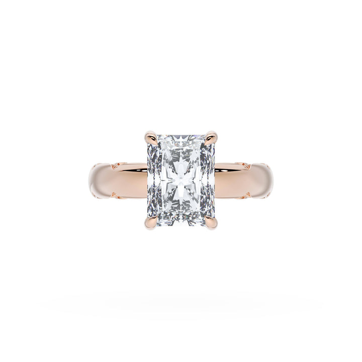 Radiant Solitaire Cigar Band Engagement Ring