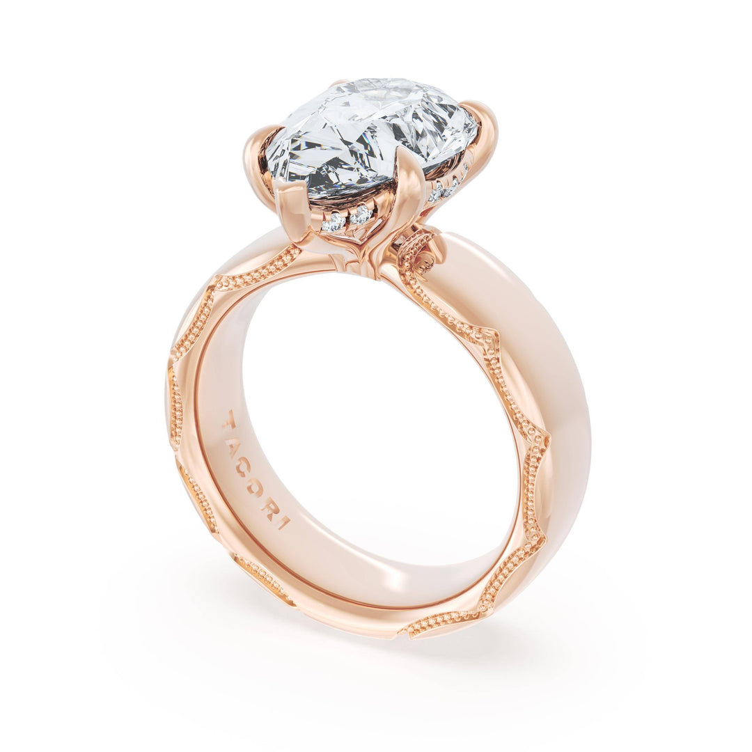 Pear Solitaire Cigar Band Engagement Ring