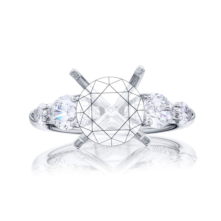 Dazzling Brilliance: Our stunning Diamond Semi-mount. These four stunning pear-shaped diamonds are set in a shared prong setting handcrafted in pure platinum.