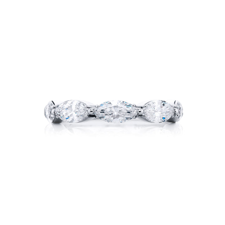 Platinum Marquise Diamond Single-Row East-West Band