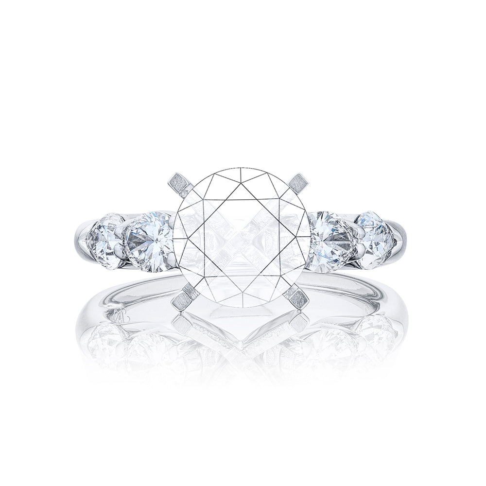 Dazzling Brilliance: Our stunning Diamond Semi-mount. These two beautiful shield diamonds accompanied by oval diamonds handcrafted in pure platinum.