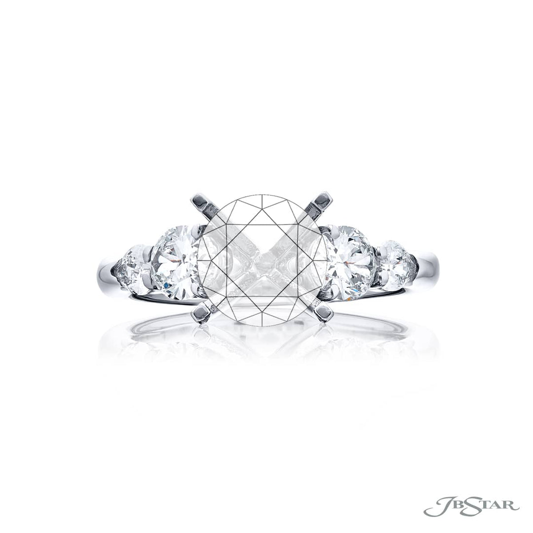 Platinum Oval & Pear-Shaped Diamond Semi-Mount