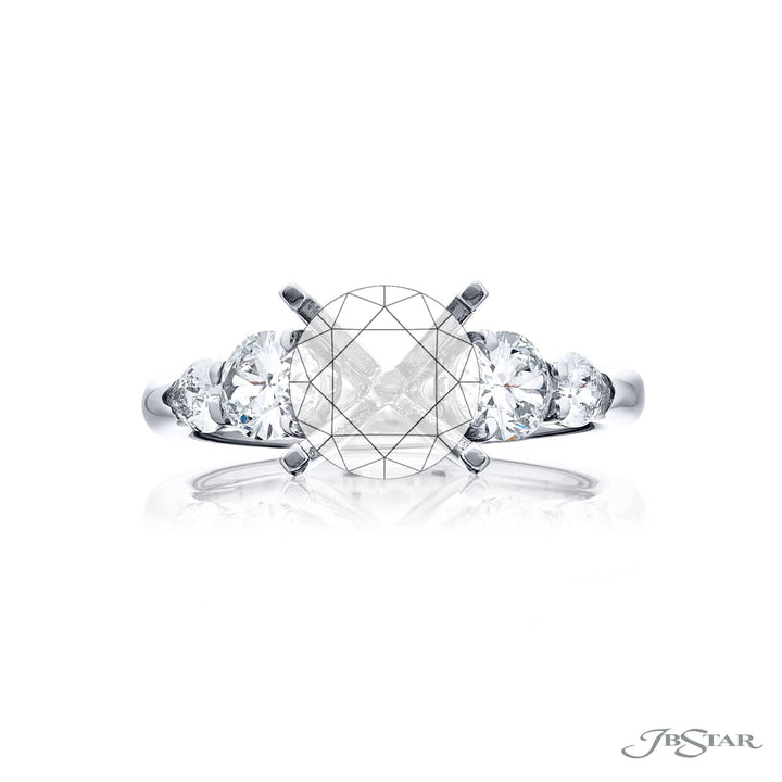 Platinum Oval & Pear-Shaped Diamond Semi-Mount