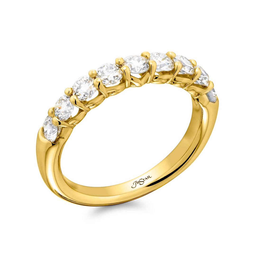 18K Yellow Gold Round Diamond Band