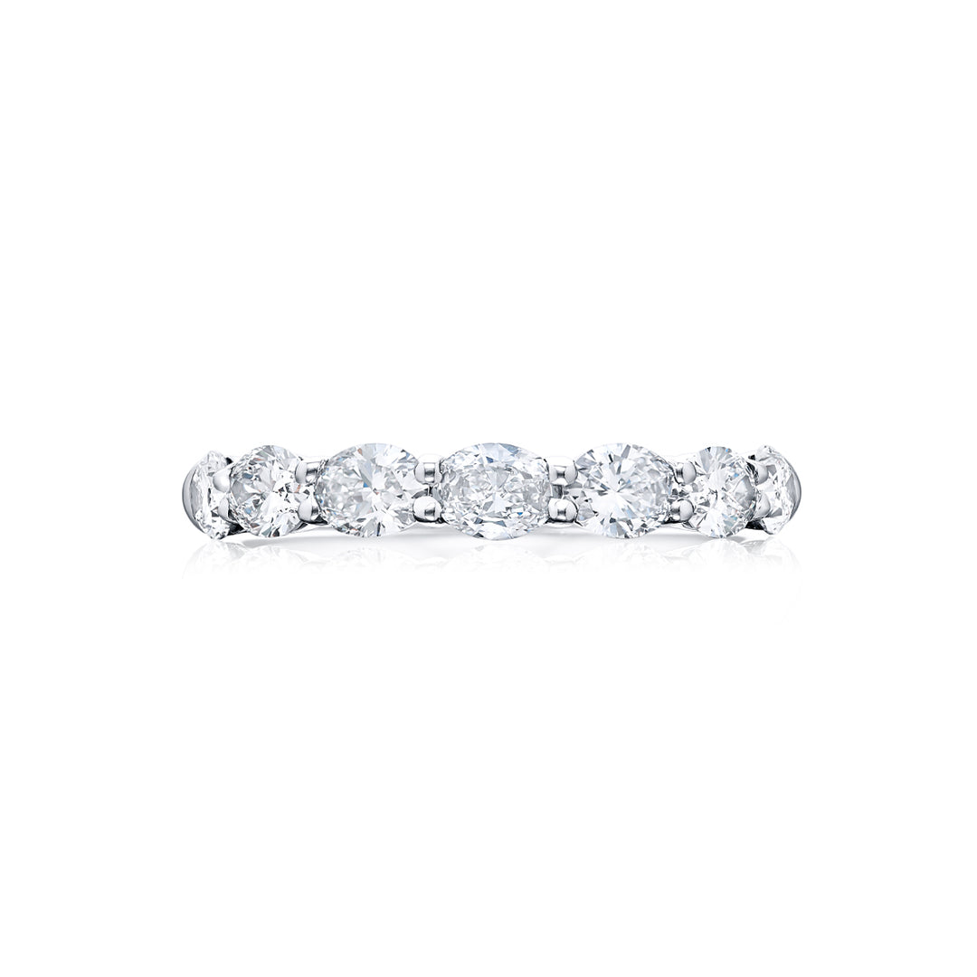 Platinum Oval Diamond Band