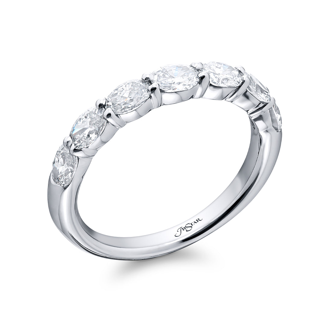 Platinum Oval Diamond Band