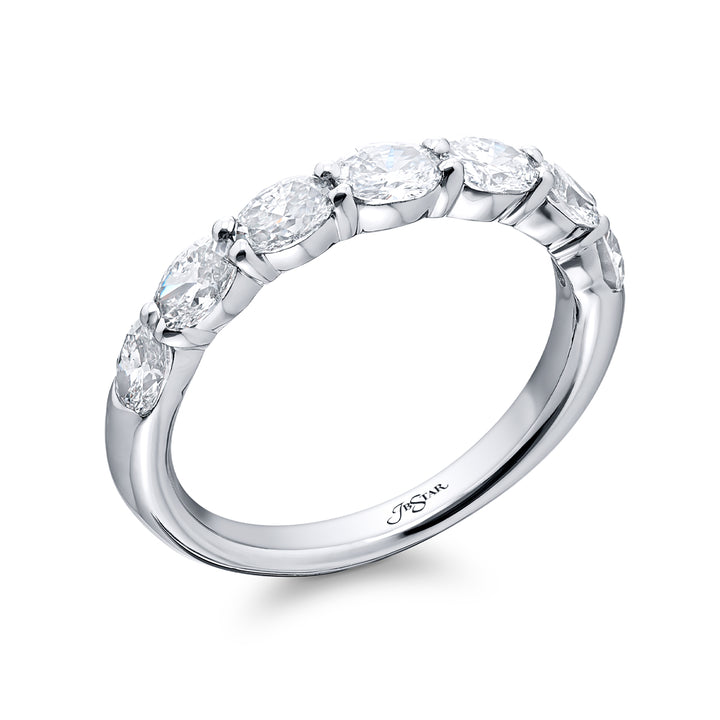 Platinum Oval Diamond Band