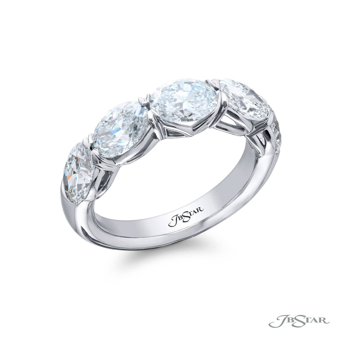 Platinum Oval Diamond East-West Band