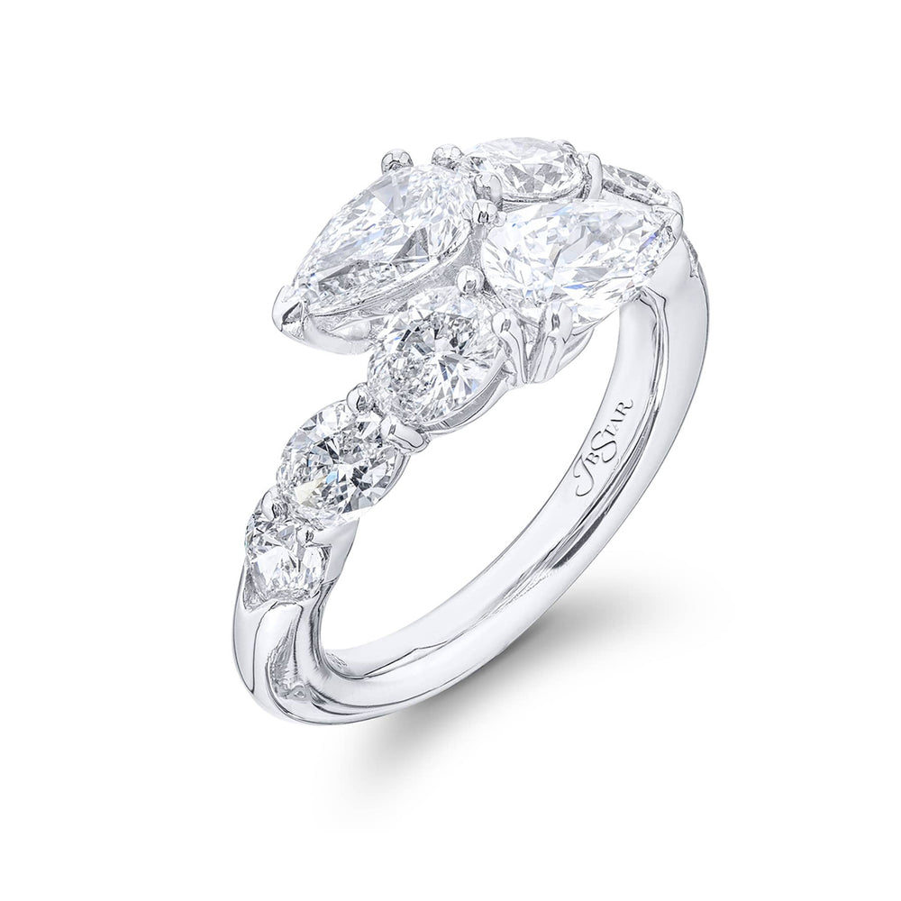 Platinum Pear-Shaped Diamond Certified Twogether Ring