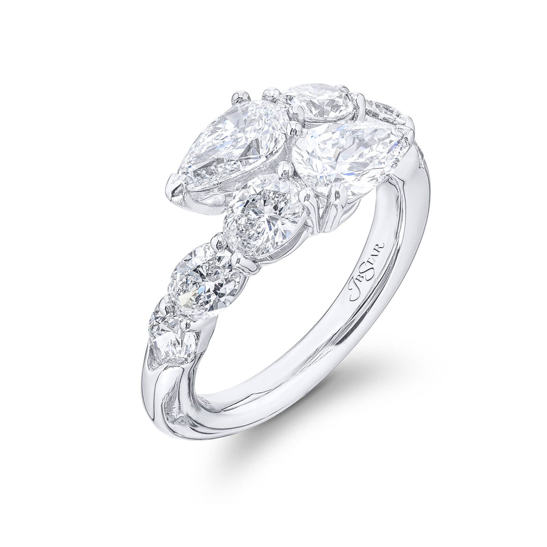 Platinum Pear-Shaped Diamond Certified Twogether Ring