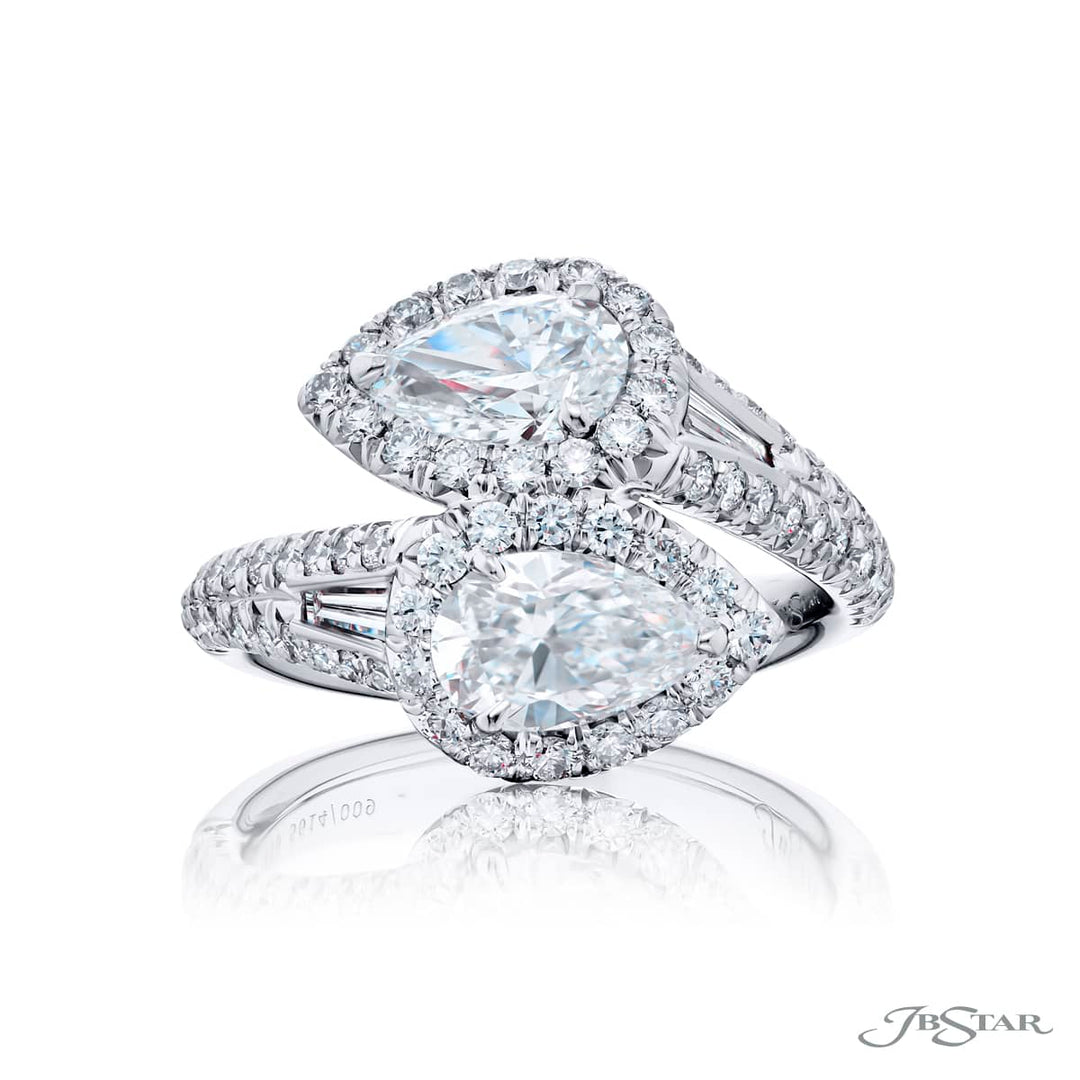 Platinum Pear-Shaped Diamond Certified Twogether Ring