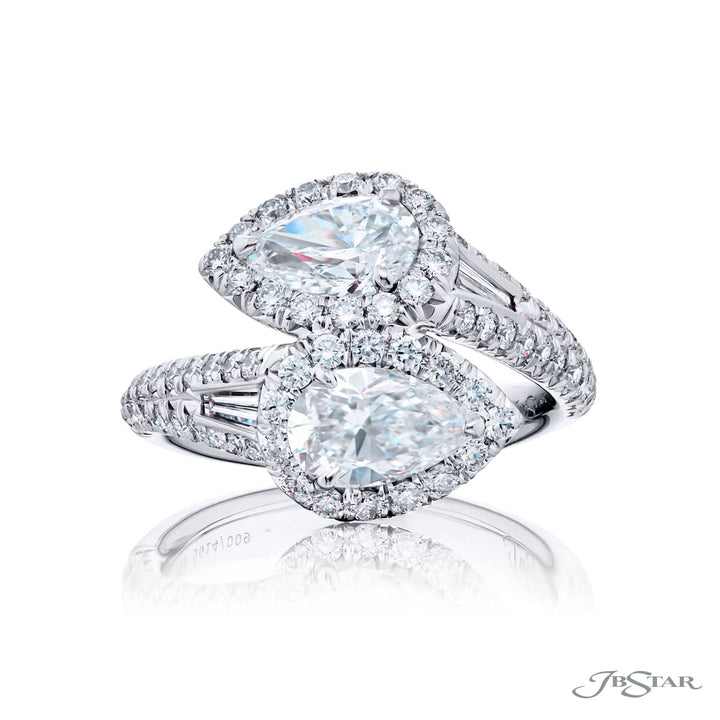 Platinum Pear-Shaped Diamond Certified Twogether Ring
