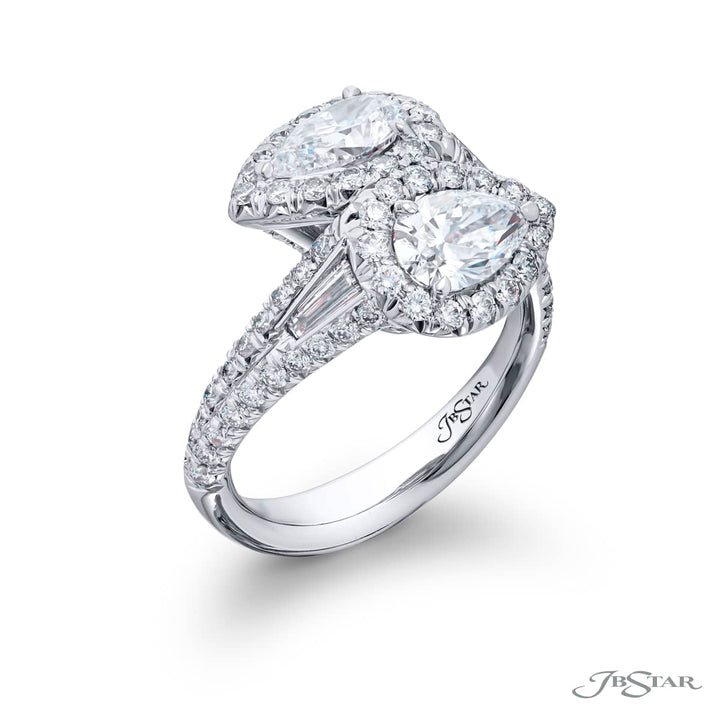 Platinum Pear-Shaped Diamond Certified Twogether Ring