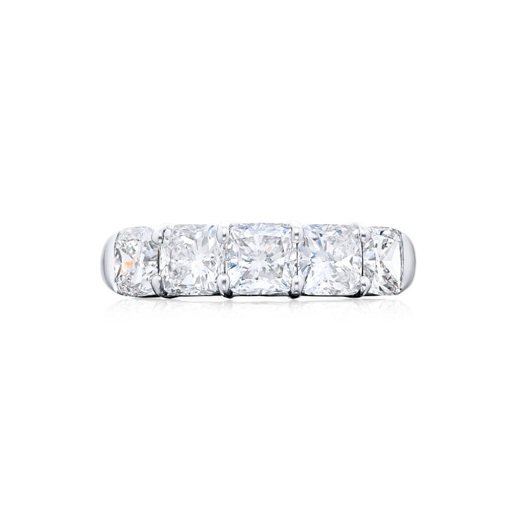Platinum Cushion-Cut Diamond Band