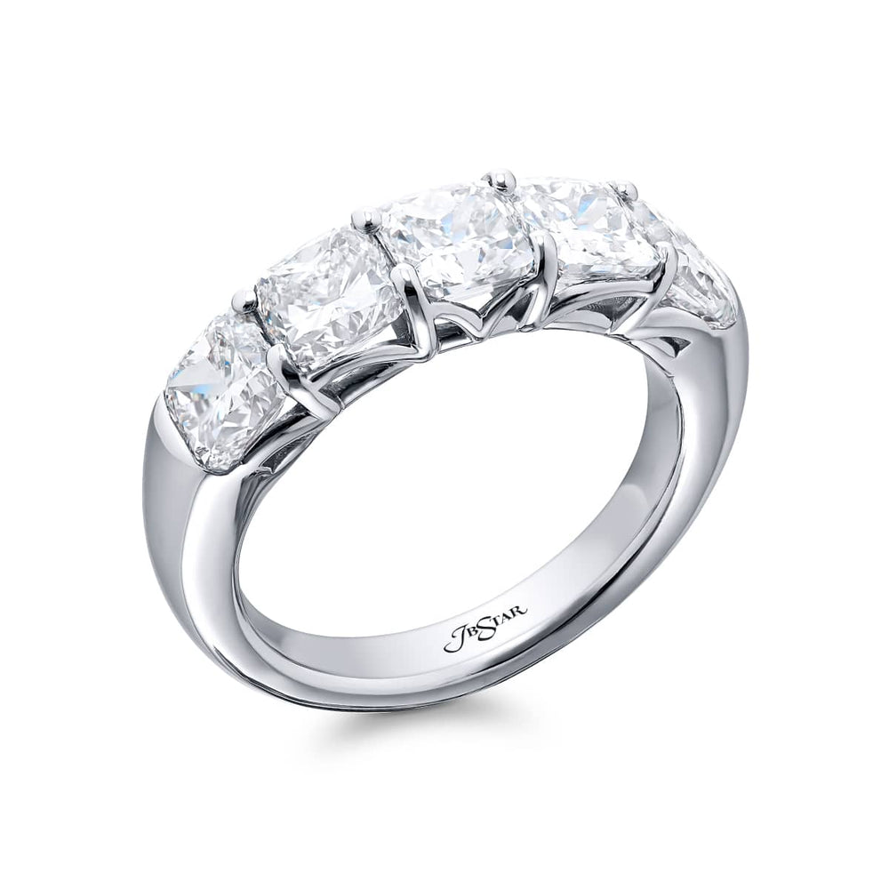 Platinum Cushion-Cut Diamond Band