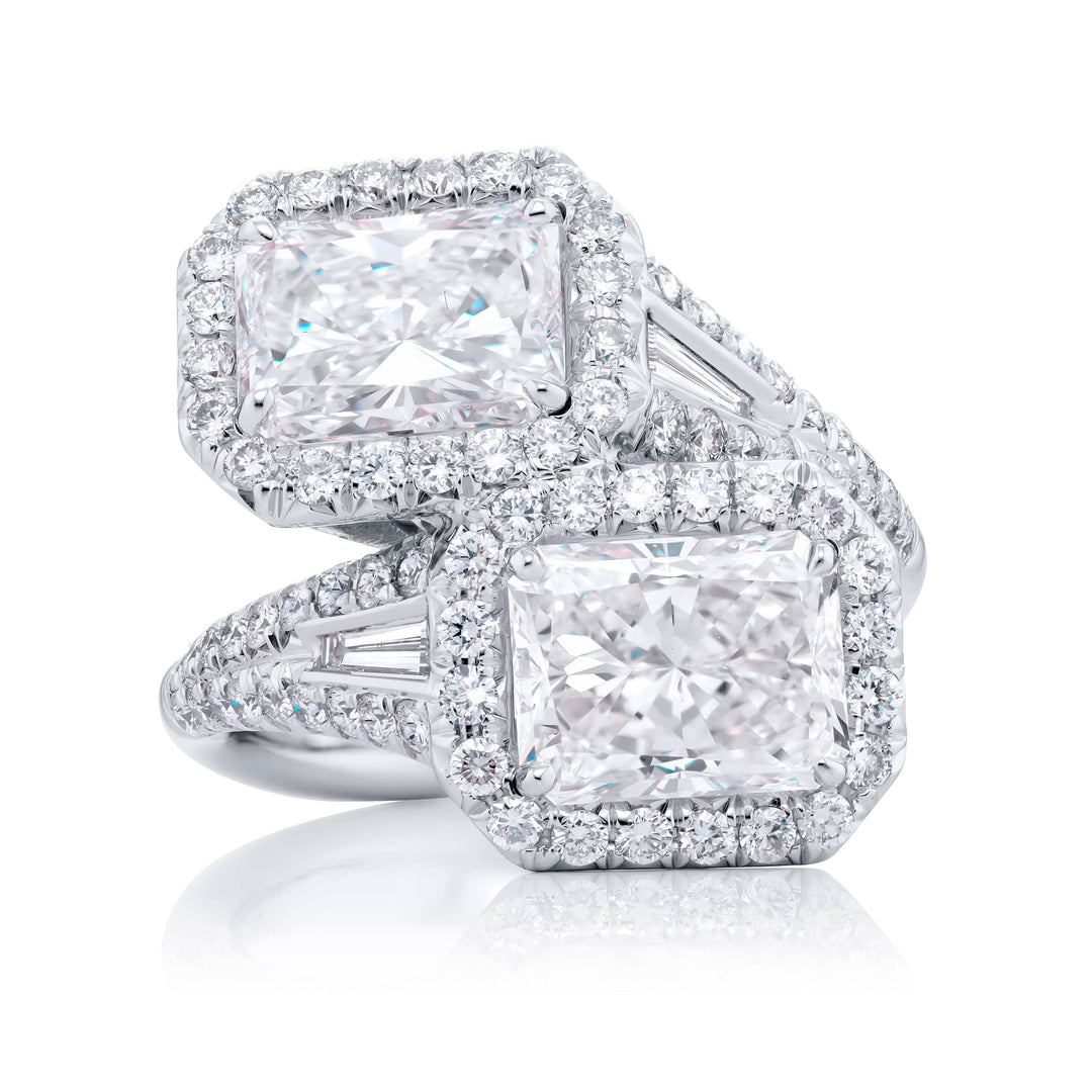 Platinum Radiant-Cut Diamond Twogether Certified Ring