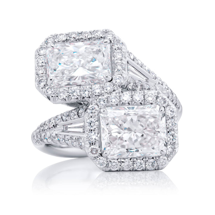 Platinum Radiant-Cut Diamond Twogether Certified Ring