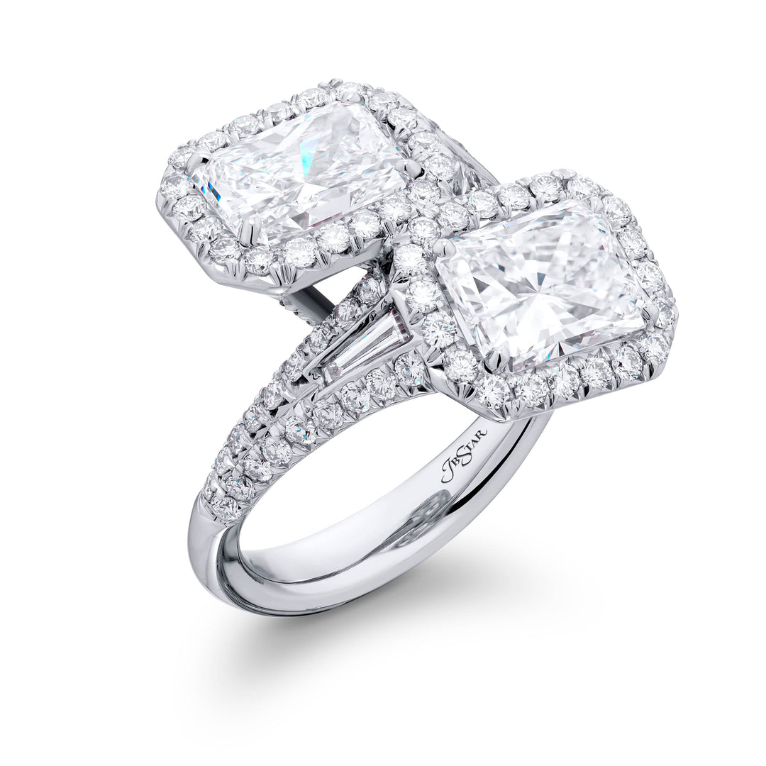 Platinum Radiant-Cut Diamond Twogether Certified Ring