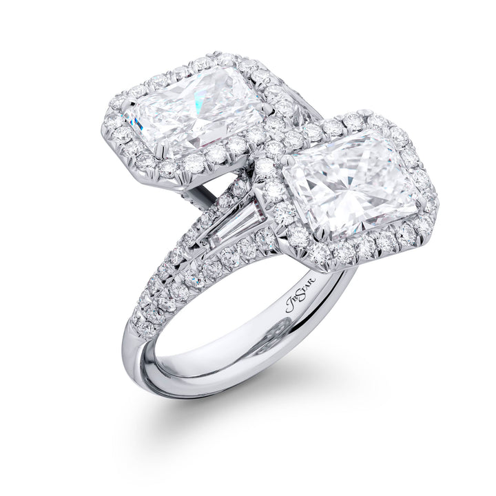 Platinum Radiant-Cut Diamond Twogether Certified Ring