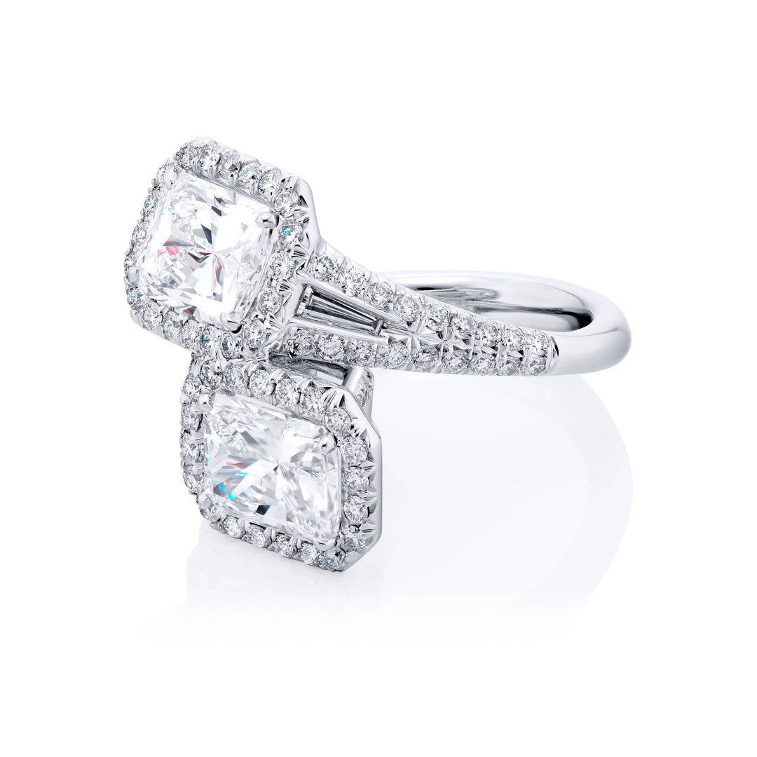 Platinum Radiant-Cut Diamond Twogether Certified Ring