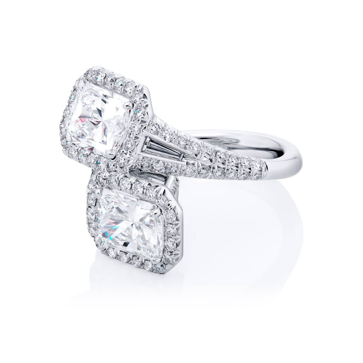 Platinum Radiant-Cut Diamond Twogether Certified Ring