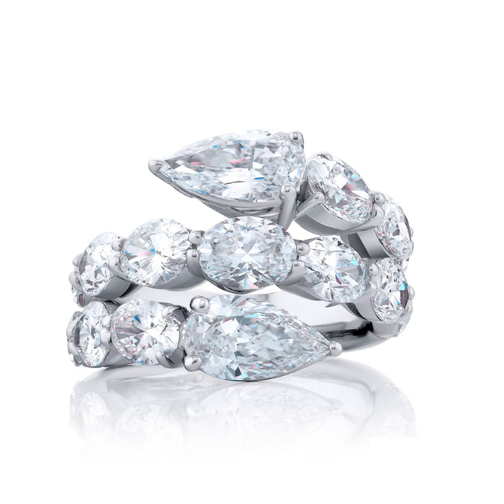 Platinum Pear-Shaped Diamond Certified Twogether Ring