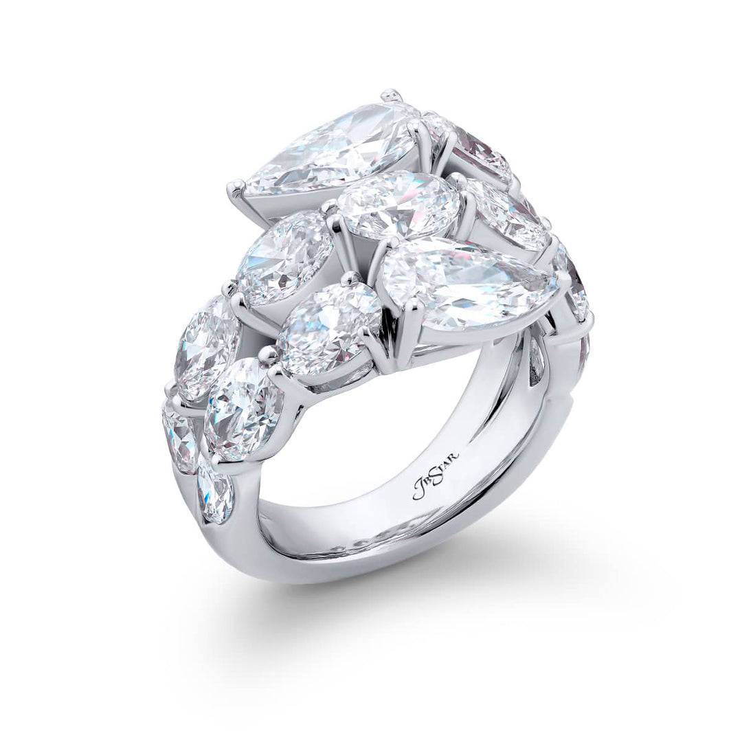 Platinum Pear-Shaped Diamond Certified Twogether Ring