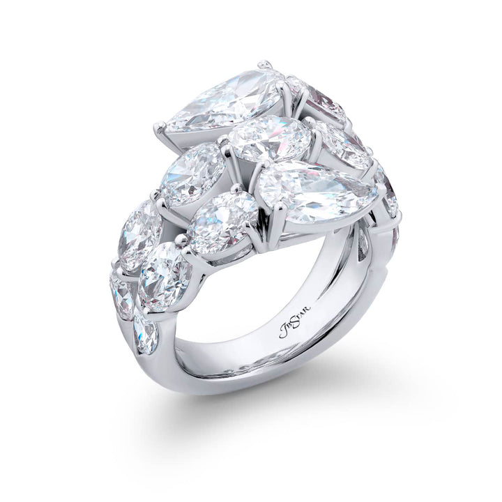 Platinum Pear-Shaped Diamond Certified Twogether Ring